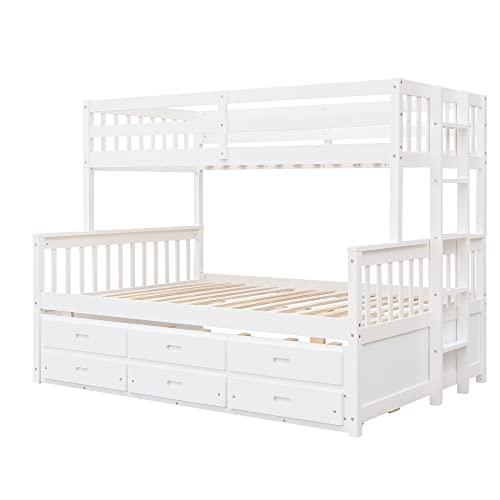 Harper & Bright Designs Twin Over Twin Bunk Bed with Storage Drawers, Solid Wood, Espresso P440327
