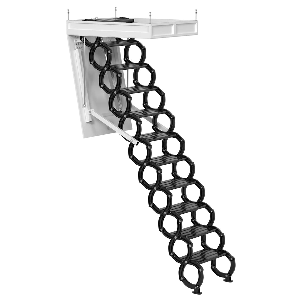 TOPTENG 11 Steps Electric Ceiling Ladder Aluminum Folding Attic Stairs with Remote B757