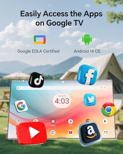 25 Inch Portable Smart TV with Touchscreen, Android 14, 8GB RAM + 128GB Storage A4881