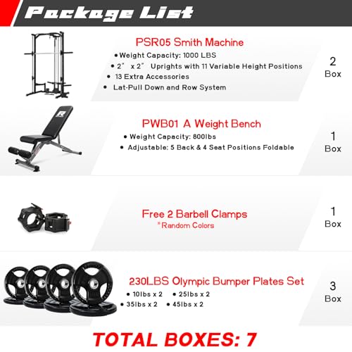 RitFit Smith Machine Power Rack with LAT-Pull Down System T1228