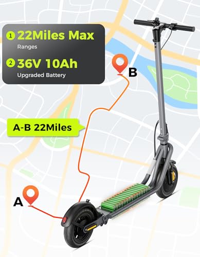 Jasion JS2/PRO Electric Scooter, 25 Miles Range, 22MPH Max Speed, 850W Peak Adult Escooter P831