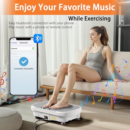 Vibration Plate Exercise Machine for Full Body Workout with Resistance Bands O9405