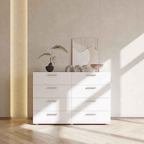 White 6-Drawer Double Dresser for Bedroom E2719