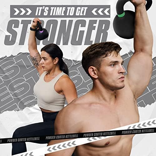 Yes4All Powder Coated Cast Iron Kettlebell Weight Set for Home Gym N15817