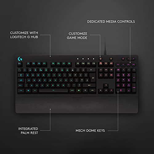 Logitech G203 Wired Gaming Mouse, 8,000 DPI, RGB, 6 Programmable Buttons, PC/Mac - Black U28629