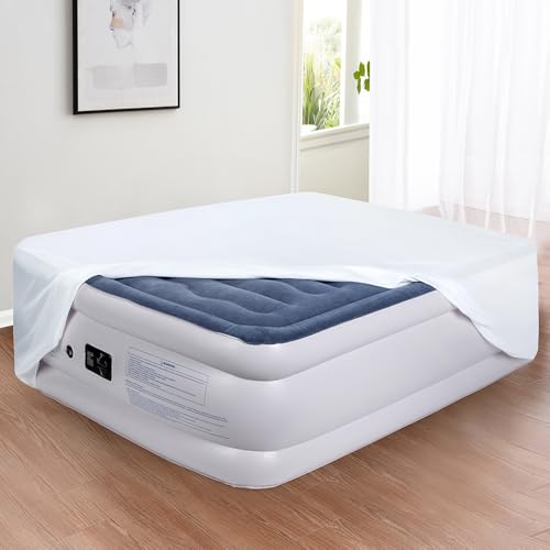 Bedecor Air Bed Sheets for Mattress Cover Removable Elastic Band Soft Breathable Twin XL Light Gray U508