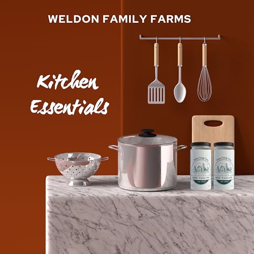 Weldon Family Farms Rendered Beef Tallow for Cooking, Grass Fed, 2 Pack, 16oz Total C474231