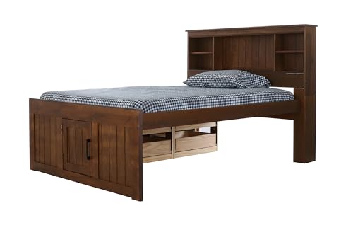 Discovery World Furniture White Full Bookcase Bed with 6 Drawers Z895159