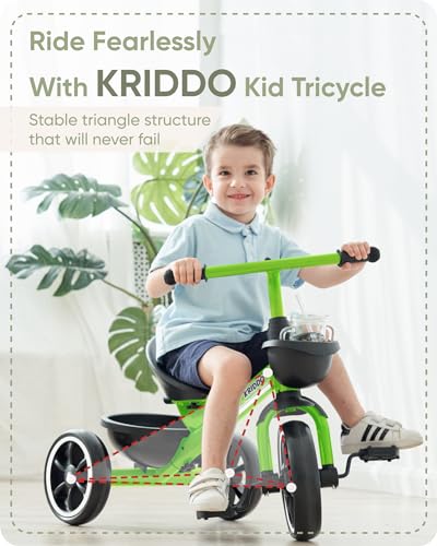 KRIDDO Kids Tricycle for Toddlers Age 2-5 Years, Blue P72011