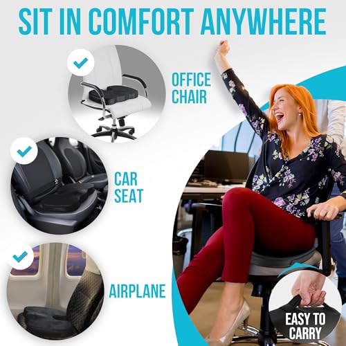 FORTEM Office Chair Cushion and Back Support, Memory Foam Lumbar Pillow, Non Slip, XL V440