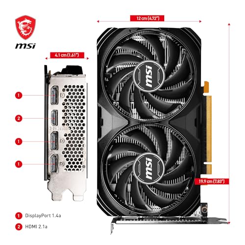 MSI GeForce RTX 4060 Ventus 2X Black 8G OC Gaming Graphics Card A74213