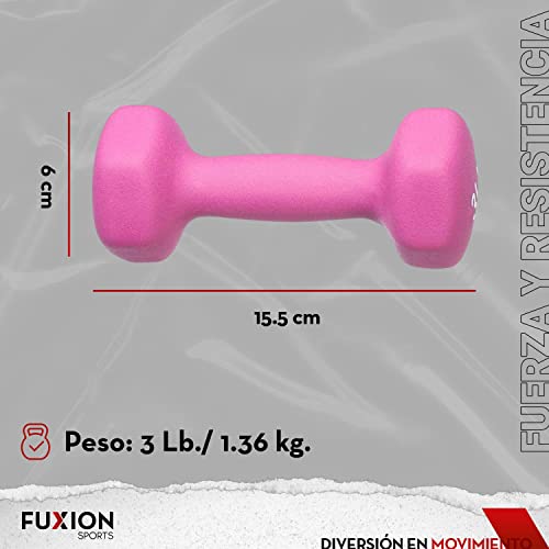FUXION Neoprene Dumbbell Hand Weights, Set of 2, Hexagon Non-Slip E207497