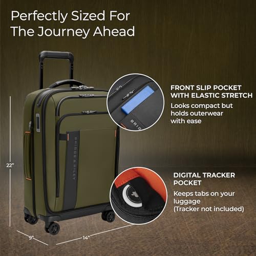 Briggs & Riley 22" Carry On Expandable Spinner - Softside Luggage, Black G487462