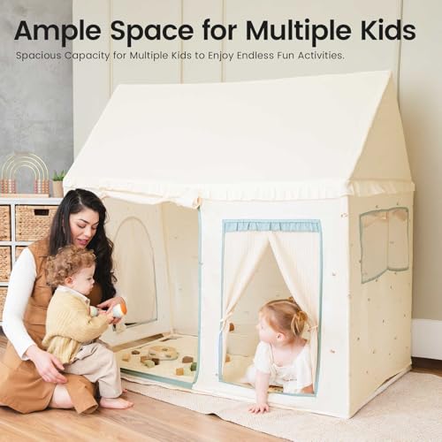 Tiny Land Kids Play Tent with Padded Mat & LED Lights, Indoor Playhouse for Toddlers G6025