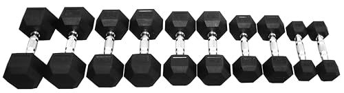 Rubber Coated Hex Dumbbell Weight Set R443