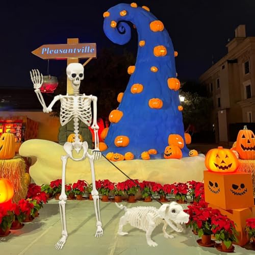 UMEELR 5.9FT Poseable Life Size Skeleton for Halloween Decoration B873000