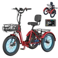 MOONCOOL Electric Tricycle for Adults, 500W 48V Folding 3-Wheel Bike with Basket O9027