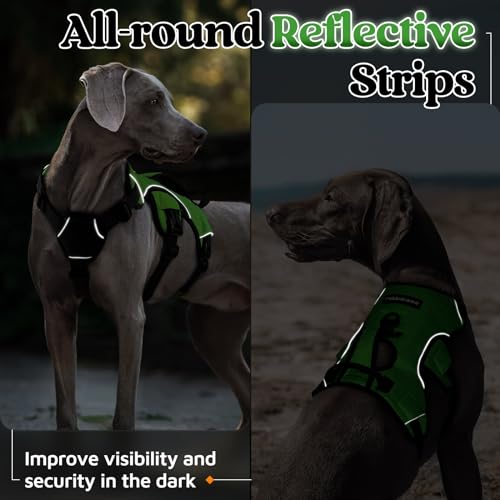 rabbitgoo Escape Proof Dog Harness, Soft Padded Reflective No Pull Vest, Large Dogs, S, Black S398647