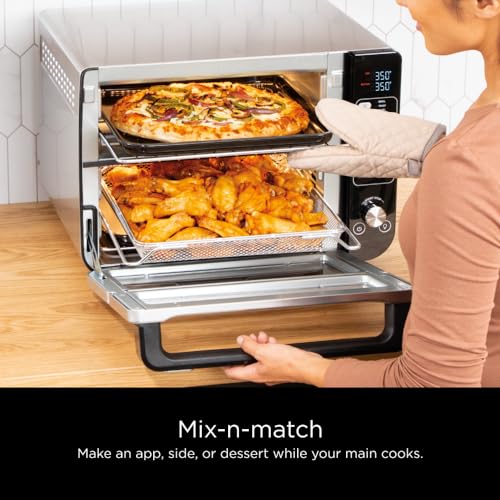 Ninja DCT401 12-in-1 Double Oven with FlexDoor, Stainless Steel (Renewed) K57579