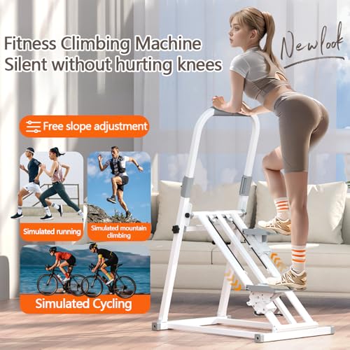 Foldable Stair Stepper Machine with Handles for Home Cardio, Low Impact Workout Equipment W114