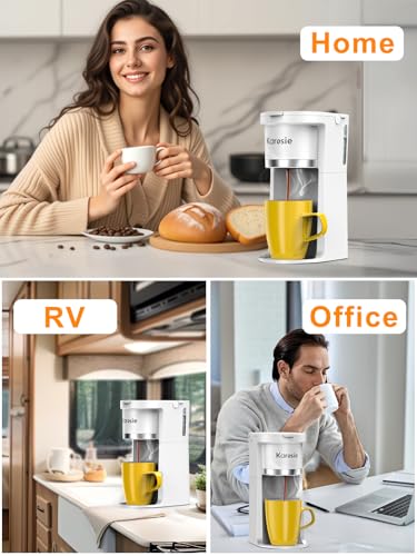 Slim Single Serve Coffee Maker for K-Cup & Ground Coffee, White S8539