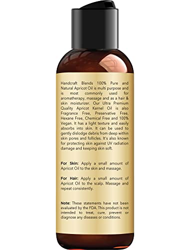 Handcraft Blends Organic Castor Oil 4 Fl Oz for Hair, Eyelashes and Eyebrows H495707