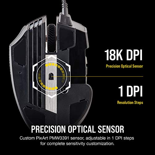 Corsair SCIMITAR RGB ELITE Gaming Mouse, 18,000 DPI, Black F130136