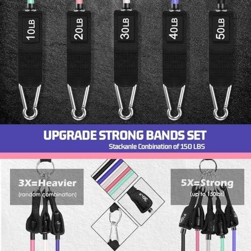 VEICK Resistance Bands with Handles for Home Workout O75059