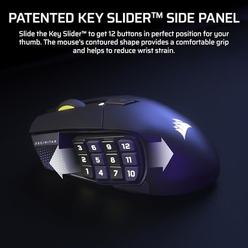 Corsair SCIMITAR RGB ELITE Gaming Mouse, 18,000 DPI, Black F130136