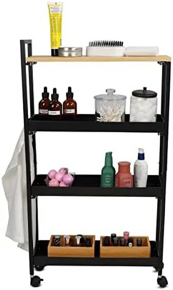 Bathroom Organizer Slim Storage Cart With Wheels 4 Tier Narrow Shelf Tower Z31570