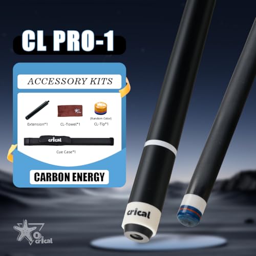CRICAL Carbon Fiber Pool Cue Stick 58" with 12.5mm Tip J317692
