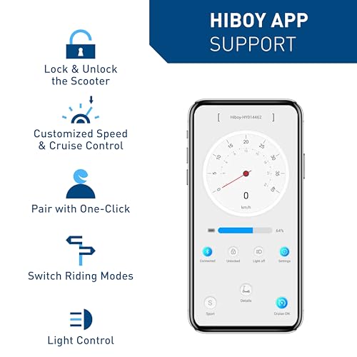 Hiboy S2 Series Electric Scooter for Adults, Folding Commuting Scooter with Double Braking System X20346