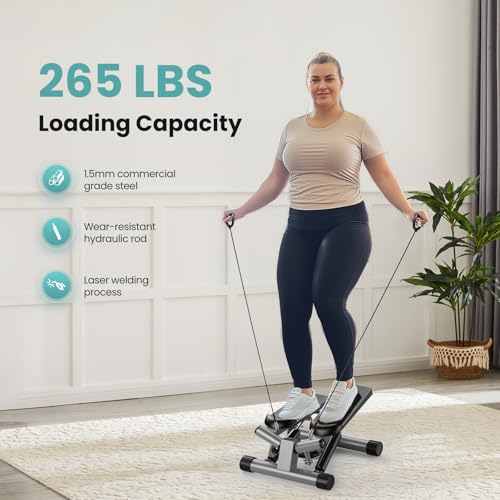 OLIXIS Mini Stepper with Resistance Bands, 265 LB Capacity, LCD Monitor T118580