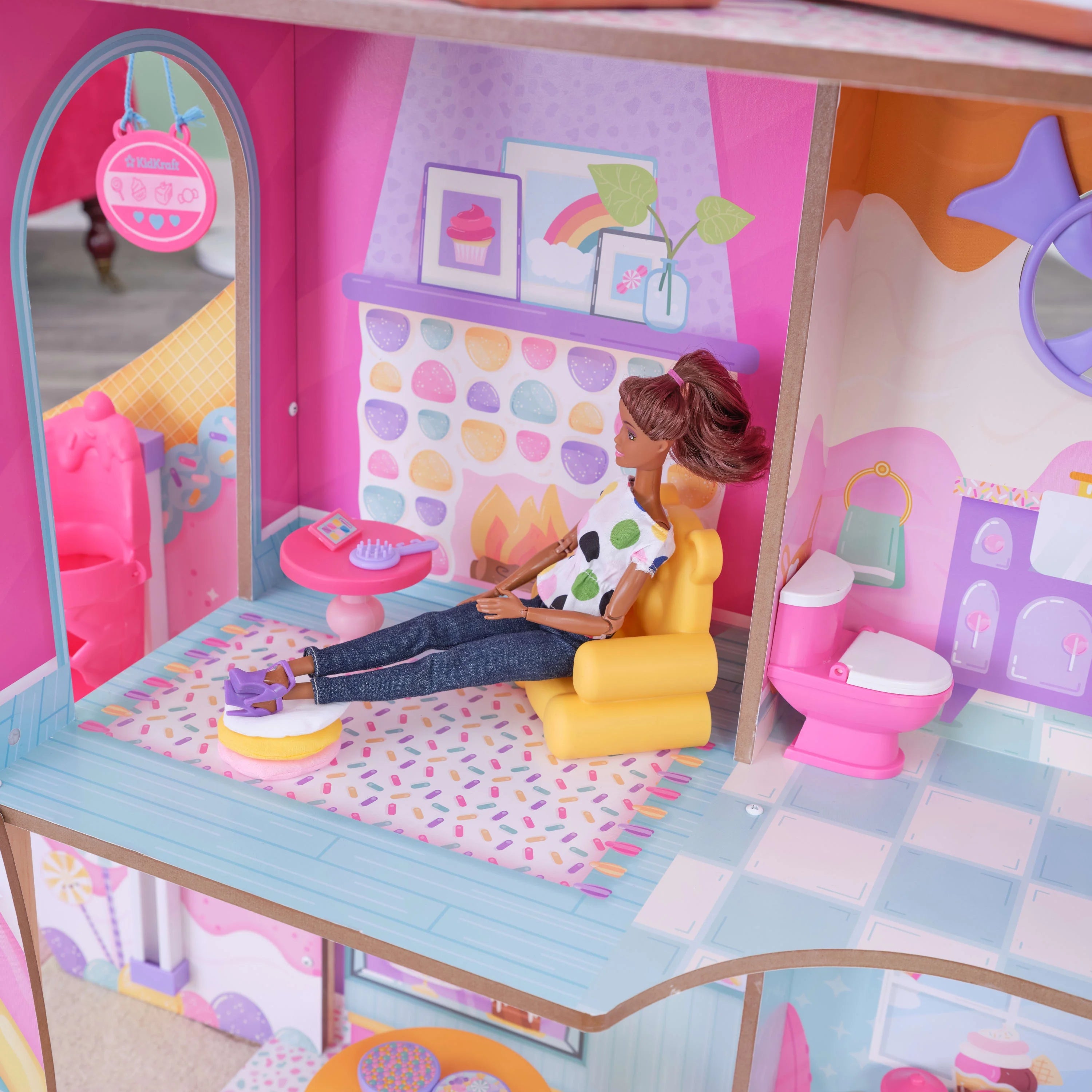 KidKraft Candy Castle Wooden Dollhouse with 28 Accessories U48940