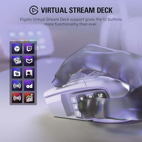Corsair SCIMITAR RGB ELITE Gaming Mouse, 18,000 DPI, Black F130136