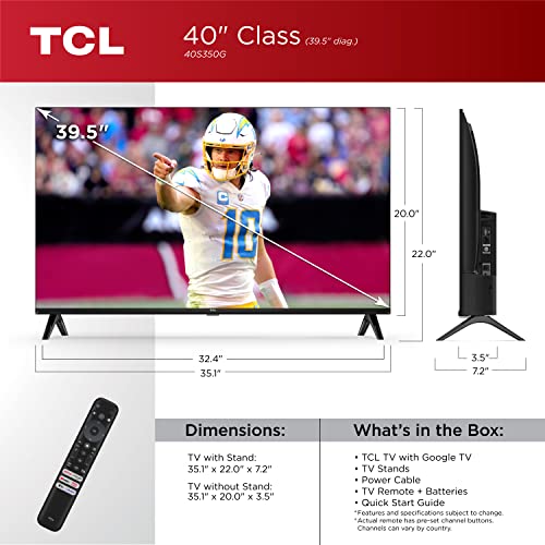 TCL 32-Inch Class S3 1080p LED Smart TV with Google TV, 2023 Model D29552