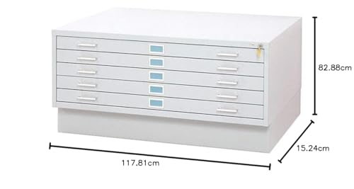 Safco Products 4997WHR Flat File Closed Base for 5-Drawer, White R19808