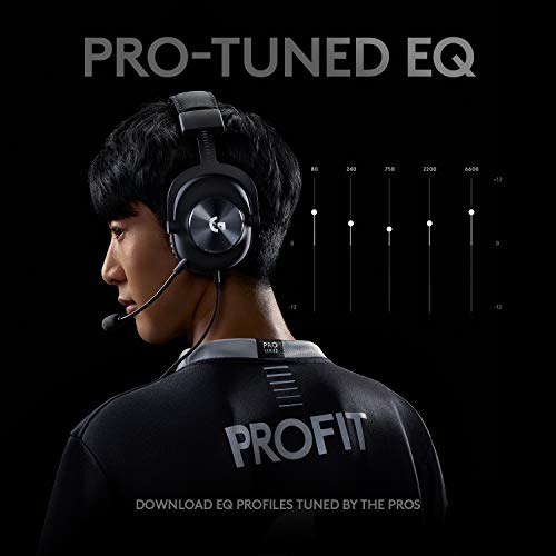 Logitech G Pro X Wired Gaming Headset with Detachable Mic, 50 mm Drivers, Black S8199