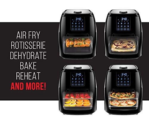 CHEFMAN Multifunctional Digital Air Fryer Rotisserie Dehydrator Convection Oven, 10L, Black B811909