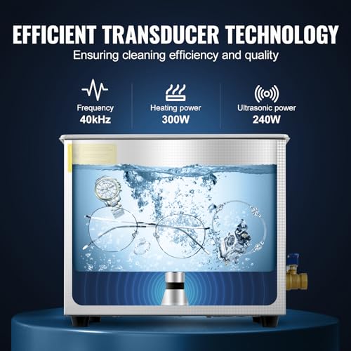 VEVOR Commercial Ultrasonic Cleaner 6L 40kHz with Digital Timer & Heater 110V Q7418