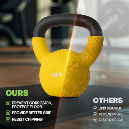 10/15/20LB Neoprene Coated Cast Iron Kettlebell for Strength Training W5749