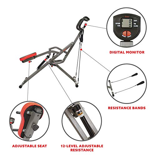 Sunny Health & Fitness Row-N-Ride PRO Full Body Squat Machine G774529