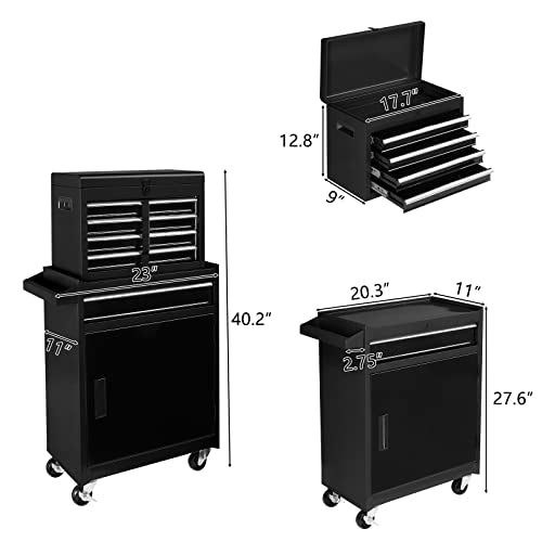 TUFFIOM 5-Drawer Rolling Tool Chest with Lockable Wheels X4579