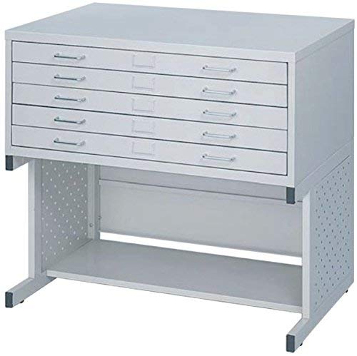 Safco Products 4969LG Steel Flat File, 5 Drawer, Light Gray W154604