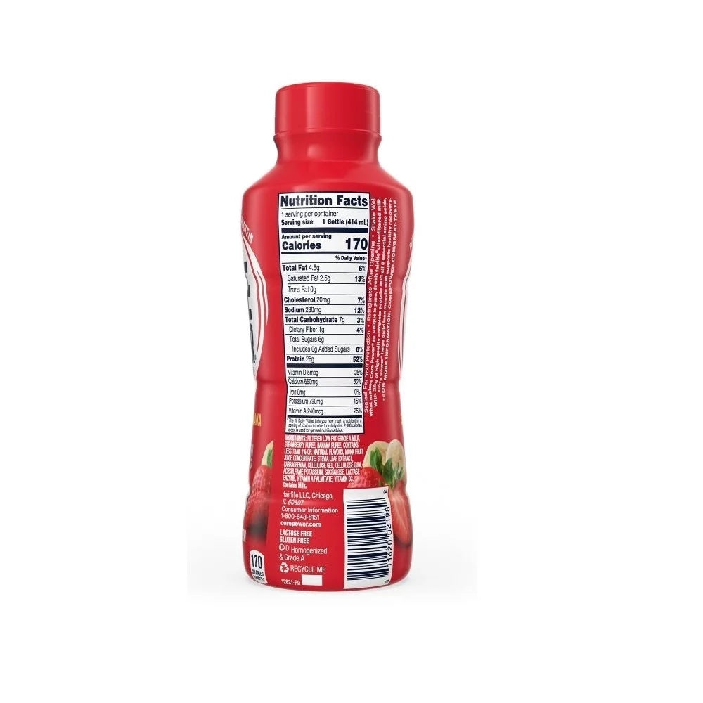 Fairlife Core Power Protein Shake, Strawberry Banana, 14 fl oz (Pack of 10) U23336