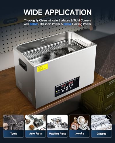 CREWORKS 3L Digital Ultrasonic Cleaner with Degas & Gentle Modes, 120W R572