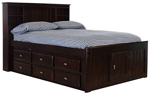 Discovery World Furniture White Full Bookcase Bed with 6 Drawers Z895159