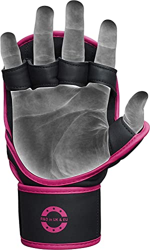 RDX MMA Gloves Hybrid Open Palm Maya Hide Leather Wrist Support Boxing Training Z623139
