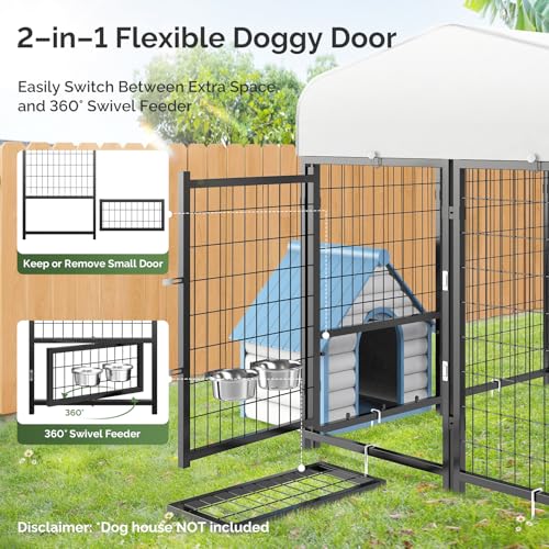 SINO LUBAN Outdoor Dog Kennel with Doggy Door, Heavy Duty Large Dog Pen E5768