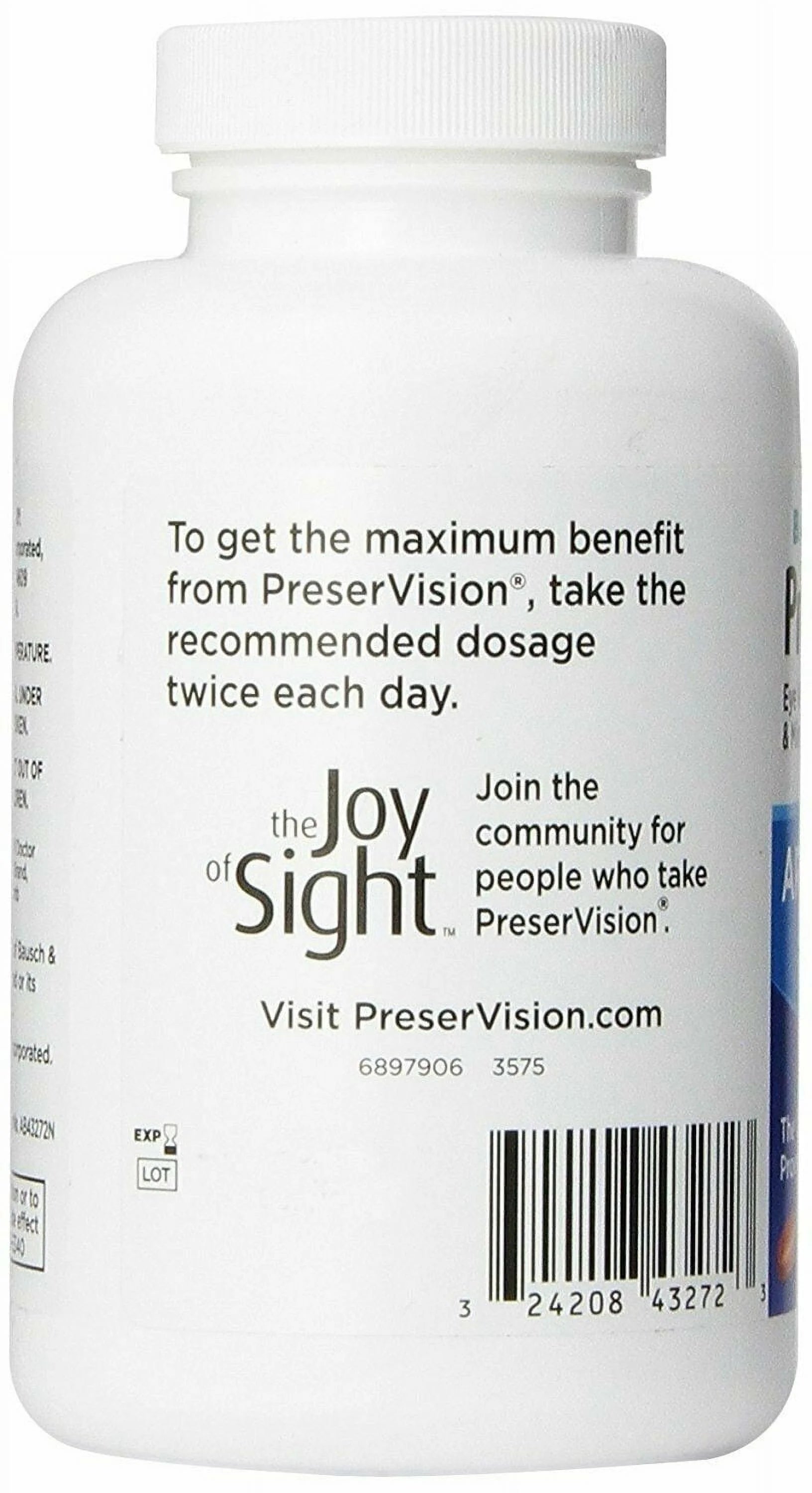 Bausch+Lomb PreserVision AREDS Eye Vitamin & Mineral Supplement 240ct, 5 Pack M19815
